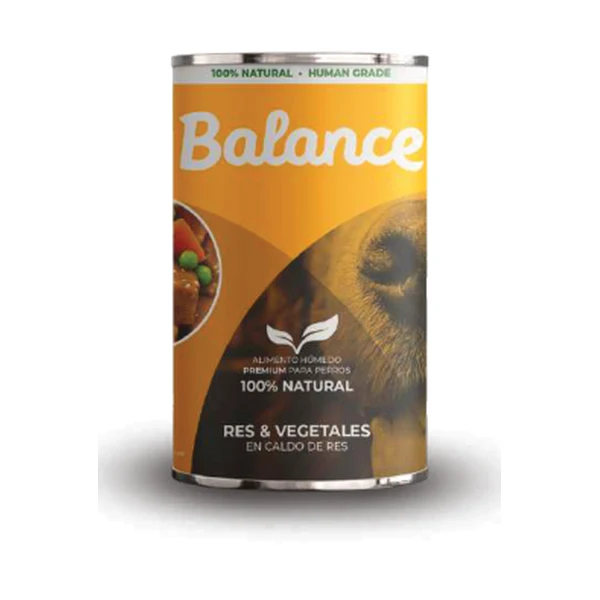 Empaque de Balance Lata · Res y vegetales