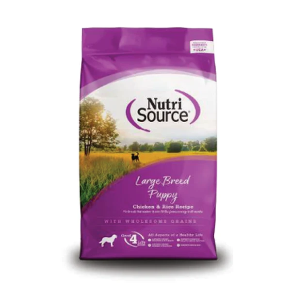 Empaque de NutriSource Cachorro raza grande · Pollo y arroz