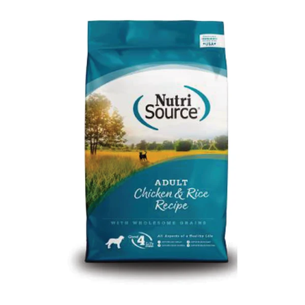 Empaque de NutriSource Adulto · Pollo y arroz