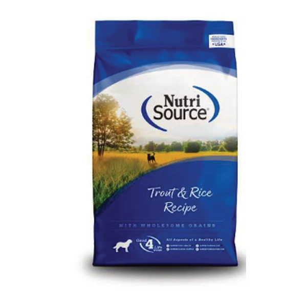 Empaque de NutriSource Trucha y arroz