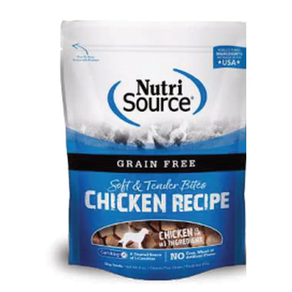 Empaque de NutriSource Soft & Tender · Pollo · Sin granos