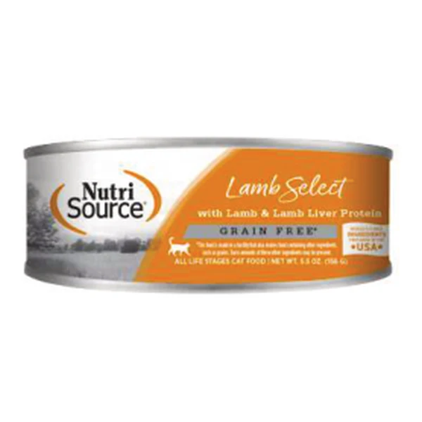 Empaque de NutriSource Lamb Select · Cordero · Sin granos