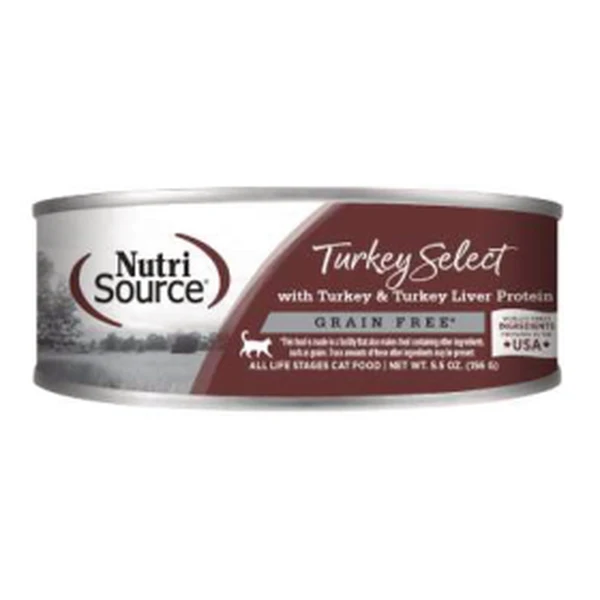 Empaque de NutriSource Turkey Select · Pavo · Sin granos
