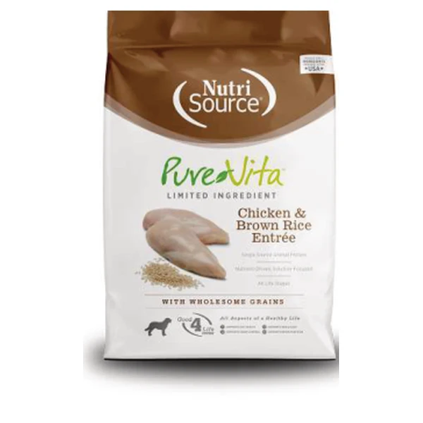 Empaque de Pure Vita Pollo y arroz integral