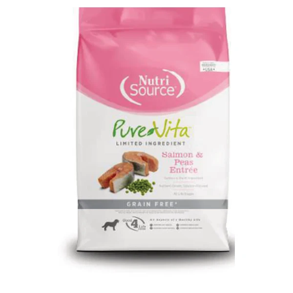 Empaque de Pure Vita Salmón y arvejas · Sin granos
