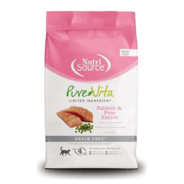Empaque de Pure Vita Salmón y arvejas · Sin granos