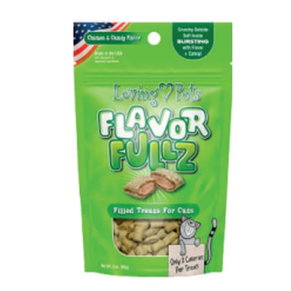 Empaque de Loving Pets Flavour Fullz · Hierba y pollo
