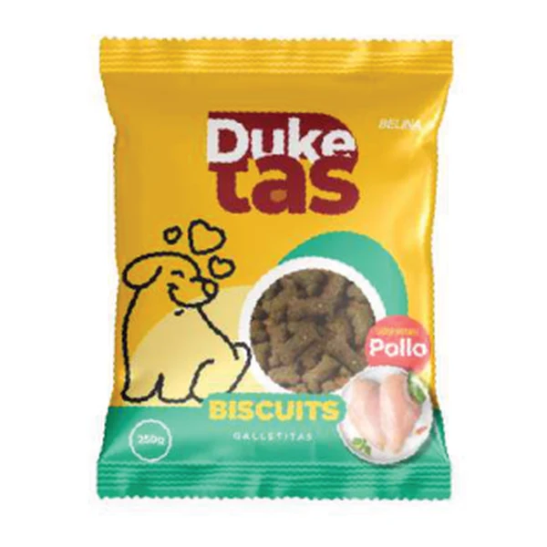 Empaque de Duketas Biscuits · Pollo